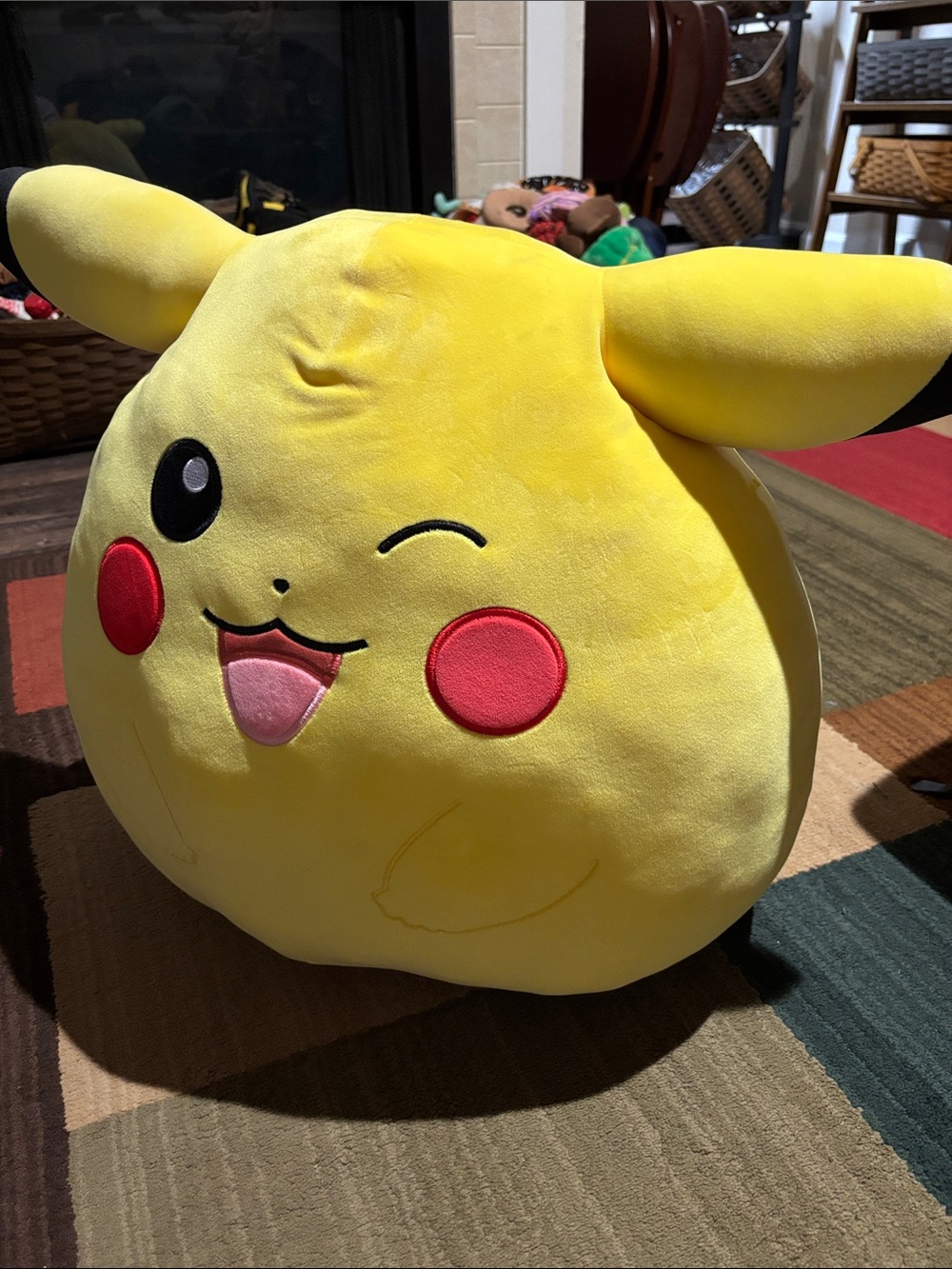 Pokemon Pikachu Plush Pillow - Bright Yellow with Red Cheeks